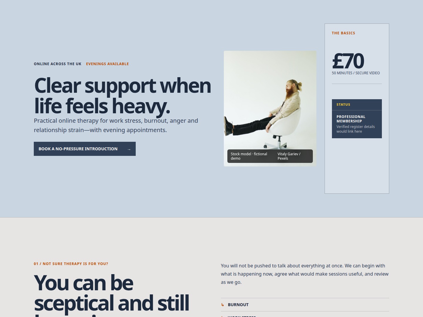 Northline Therapy homepage design